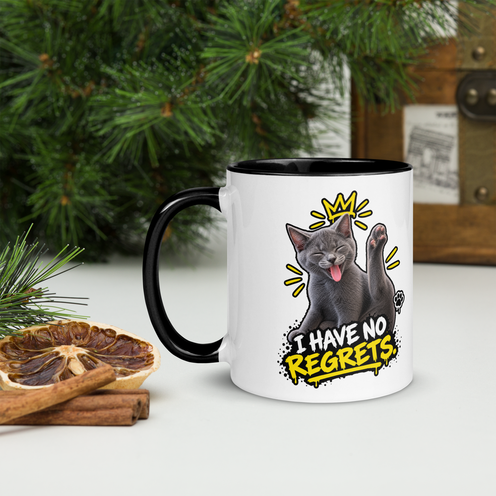 Uno the Cat Coffee Mug — I Have No Regrets. product photo